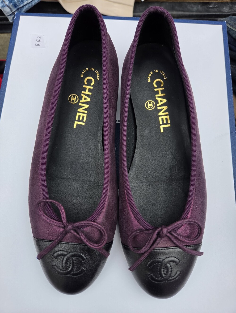 NEW WOB Chanel Purple Suede Classic Flats Size 6.5